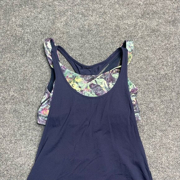 Lululemon Womens 6 All Sport Support Tank Top Shirt Blue Multicolor Sleeveless S - Picture 4 of 8